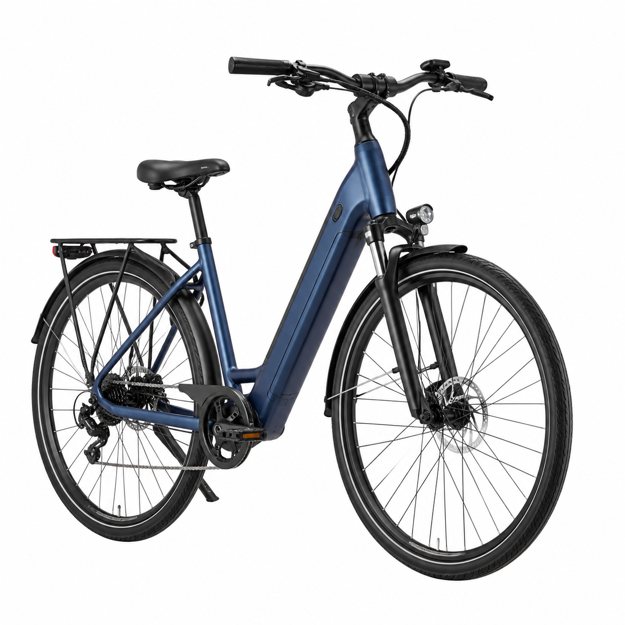 DRAIXCOR UrbanRide C2 Step-Through E-Bike, Integrated Battery, Hydraulic Disc Brakes, Lights, Mudguards and EU Charger